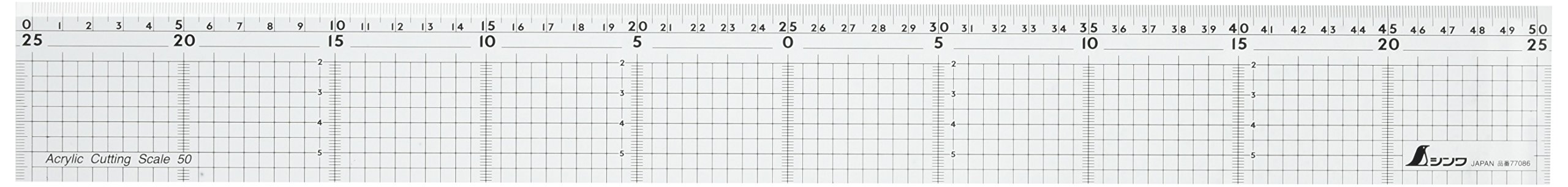 Shinwa Sokutei Acrylic Cutting Scale 50cm (77086) (Japan Import)