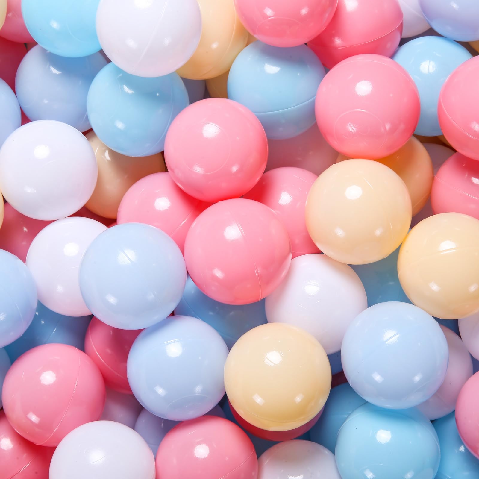 Soft Plastic Ball Pit Balls, 100 200 500pcs Plastic Toy Balls for Kids, Crush Proof Stress Balls for Baby Toddler Birthday Party, Ball Pits Play Tent, Baby Pool Water Toys, Party Decoration