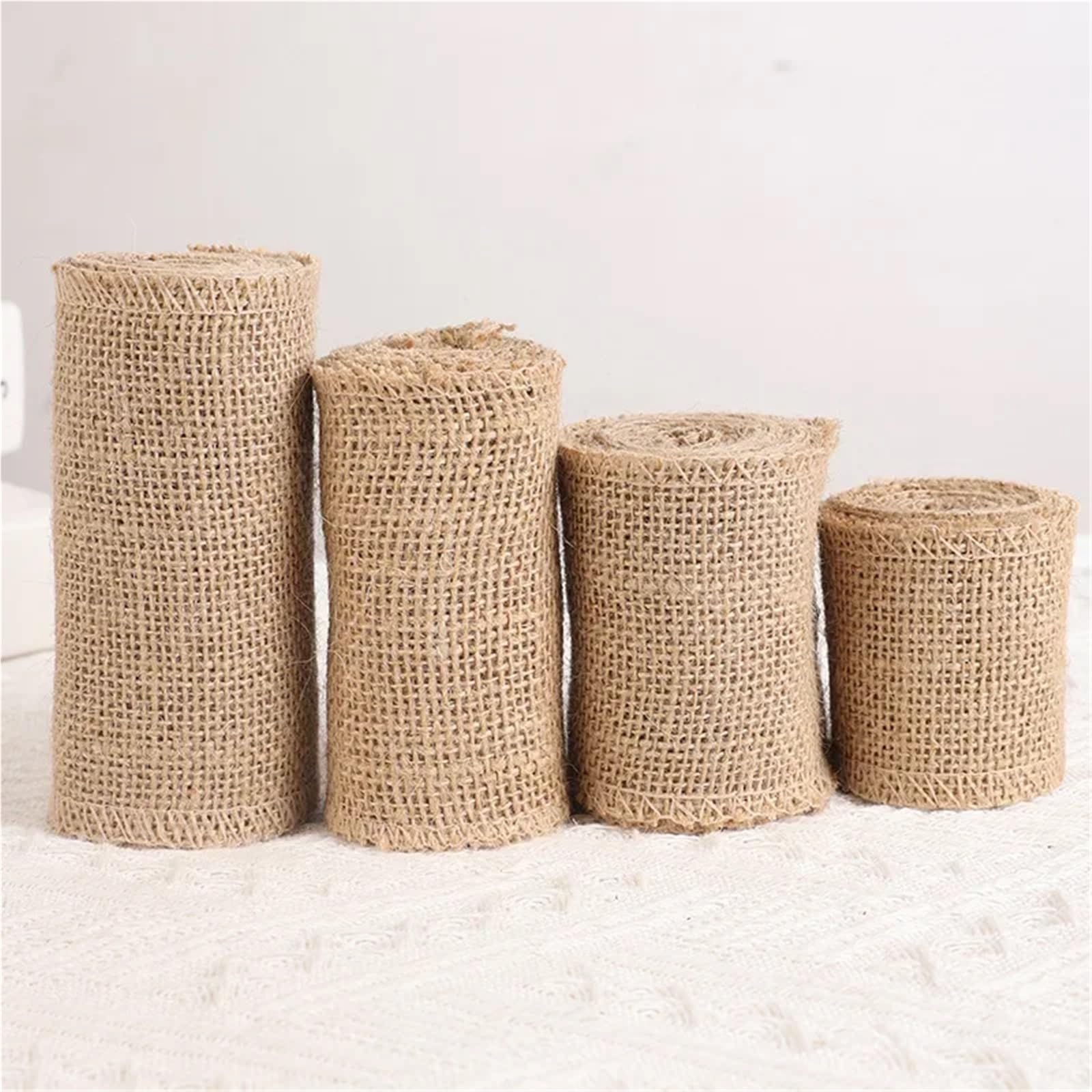Tela Arpillera 1/2/5/10M Natural Burlap Fabric Roll Jute Ribbon For Wrapping Craft Projects Wedding Home Decor 2.5/3/4/5/6/8/10/15cm Wide(Width 150mm,10Meters)