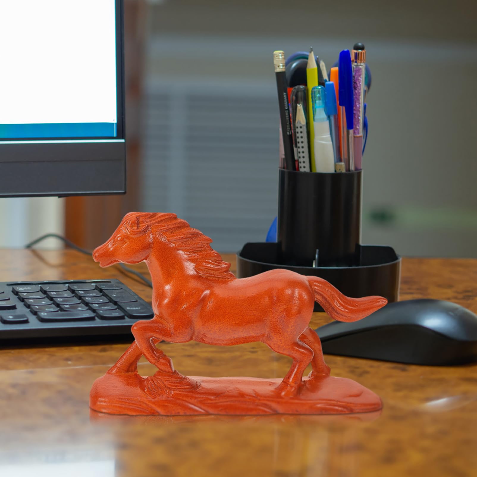 Amazon.co.jp: PRETYZOOM 木彫りの馬のアート 馬のモデル