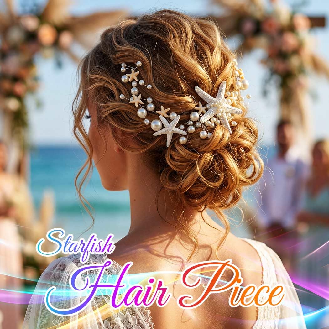 Catery Starfish Mermaid Headband Pearl Wedding Hair Vine Mermaid Hair Accessories for Women and Brides image 5