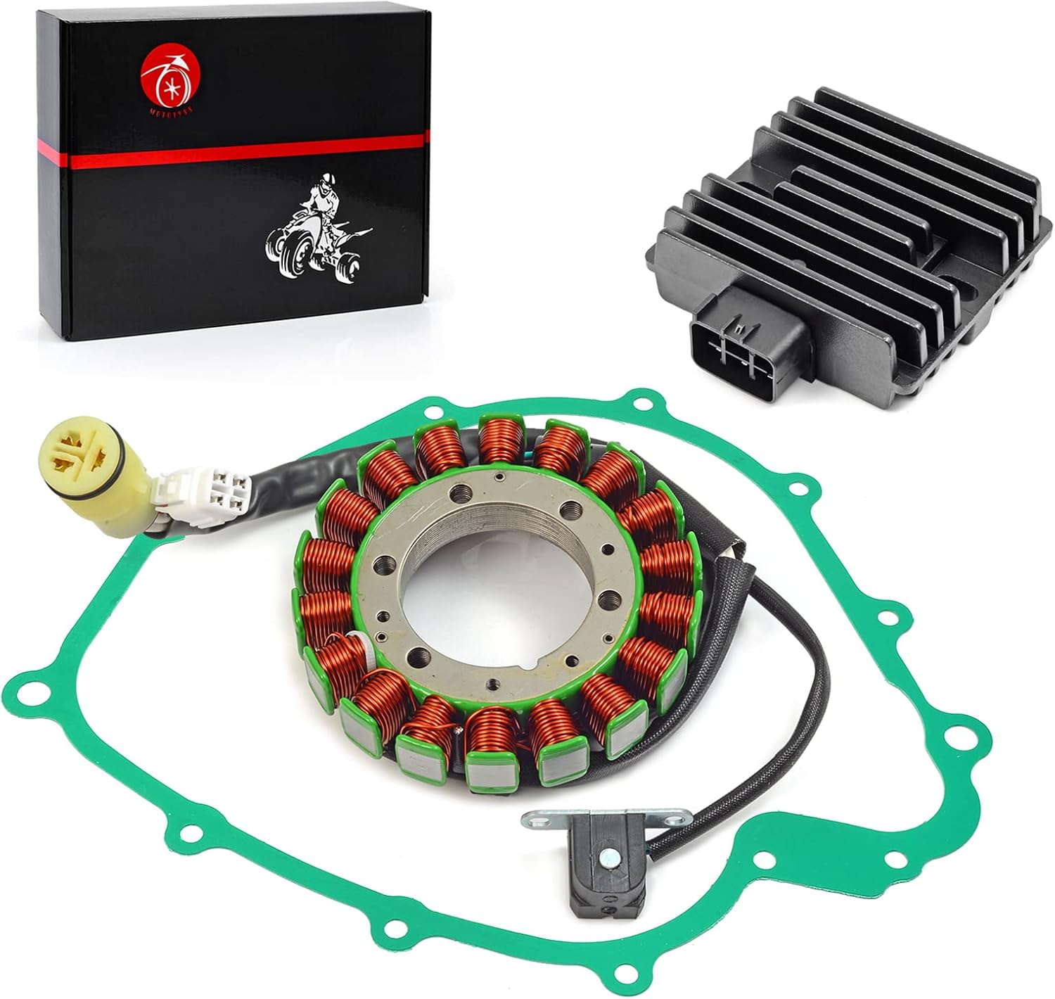 Stator & Regulator Rectifier Gasket Compatible with Yamaha Grizzly 660 YFM 660 Rhino 660 YXR660 2002-2008 5KM-81410-01-00 5BN-81960-00-00