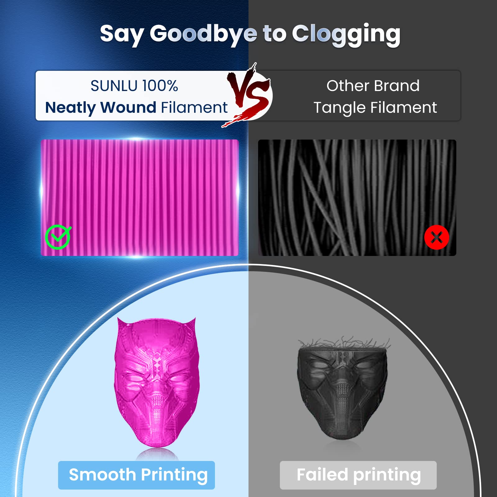 SUNLU Filamento PLA+ 1.75 mm per Stampante 3D e Penne 3D, Filamento PLA Plus 1KG,Neatly Wound, Precisione di Tolleranza del Filamento +/- 0.02 mm (Fucsia)