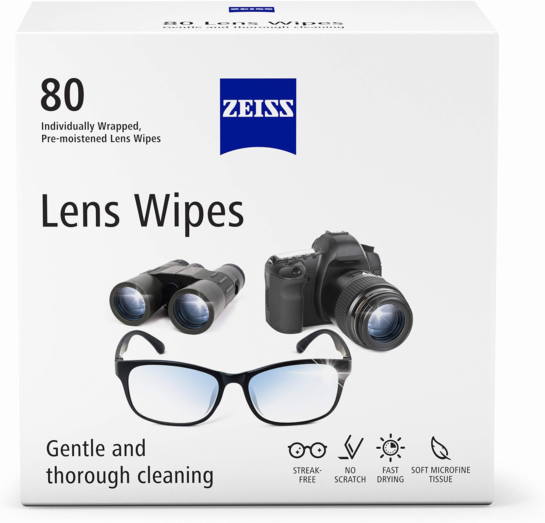 Zeiss Pre Moistened Lens Cleaning Wipes 80 Count
