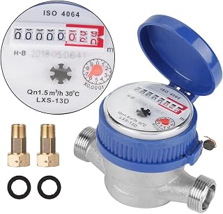 Weytoll Intelligenter Wasserzähler 15 mm 1/2 Zoll für den Hausgebrauch, Typ mechanischer Rotor, Kaltwasser, digitale und analoge Anzeige kombiniert