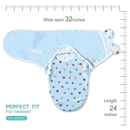 Miniatura 2 de Bubble bear Paquete de 3 mantas para bebé de 3 a 6 meses, manta ajustable para recién nacido, para bebé, niña, niño, manta envolvente para bebé,