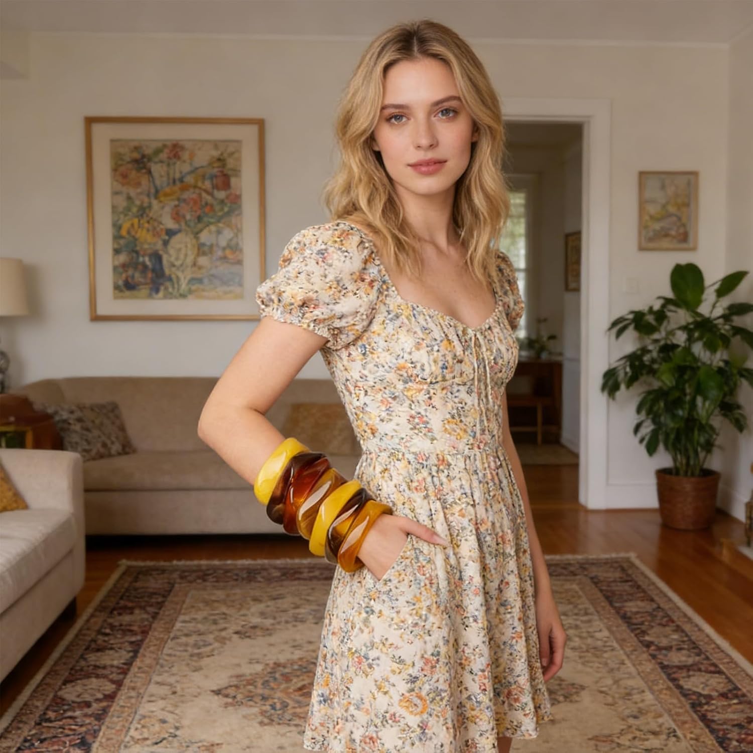 7 Pcs Acrylic Bangles Resin Chunky Bangle Women Bangles Chunky Bracelets Resin Bangle Acrylic Bracelets for Women Jewelry Gift - Image 5