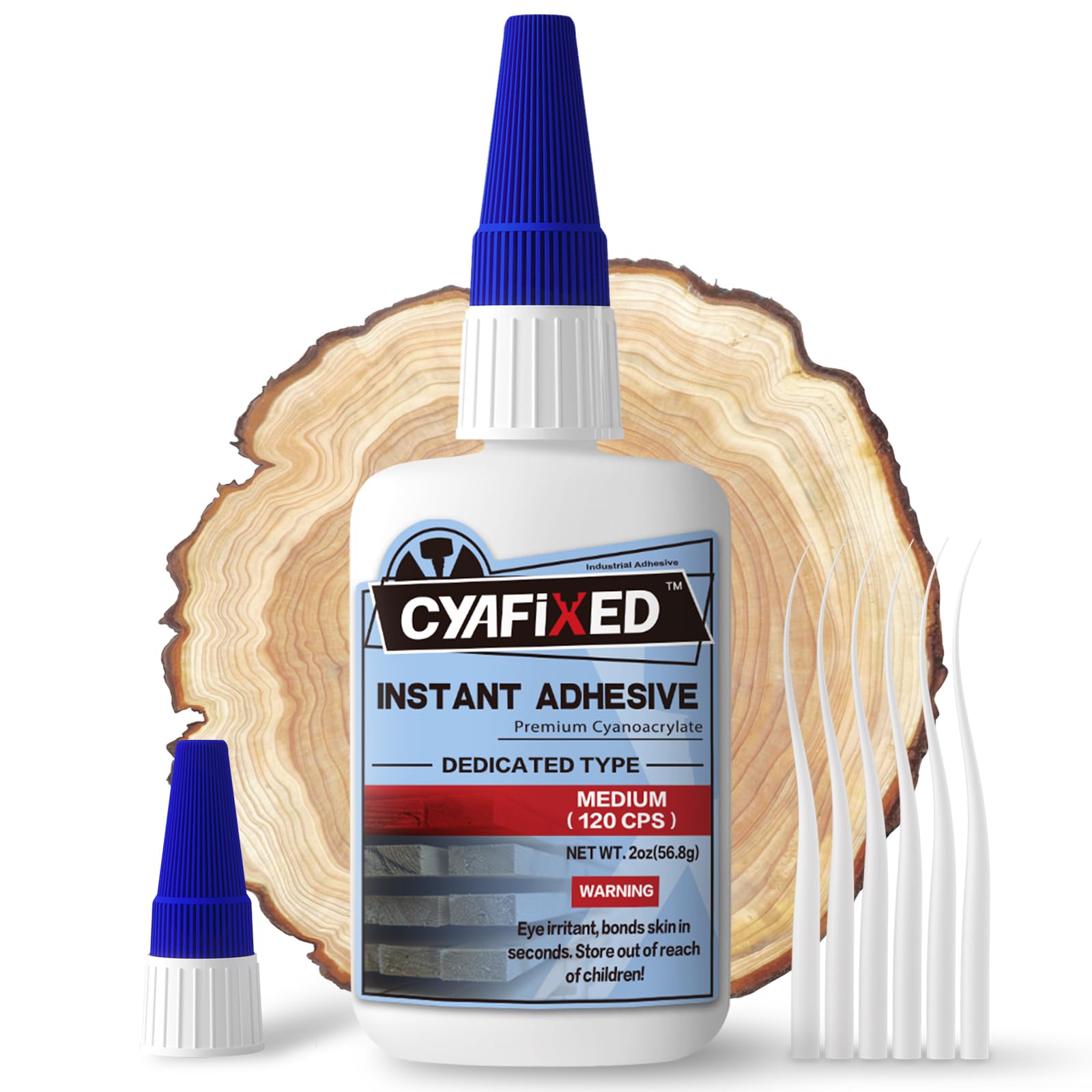 CYAFIXED Professional Grade Cyanoacrylate Super Glue, Medium Viscosity CA Glue for Woodworking, 2 oz. (56.8 Grams) - Instant Adhesive for Woodturning,