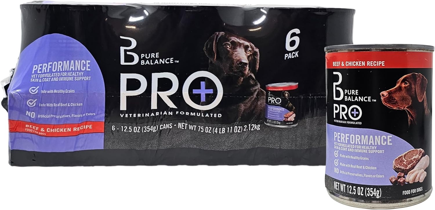 Pure Balance - Brandclub - Pure Balance Pro+ Performance Beef and Chicken Wet  Dog Food, 12.5oz (Pack of 6)