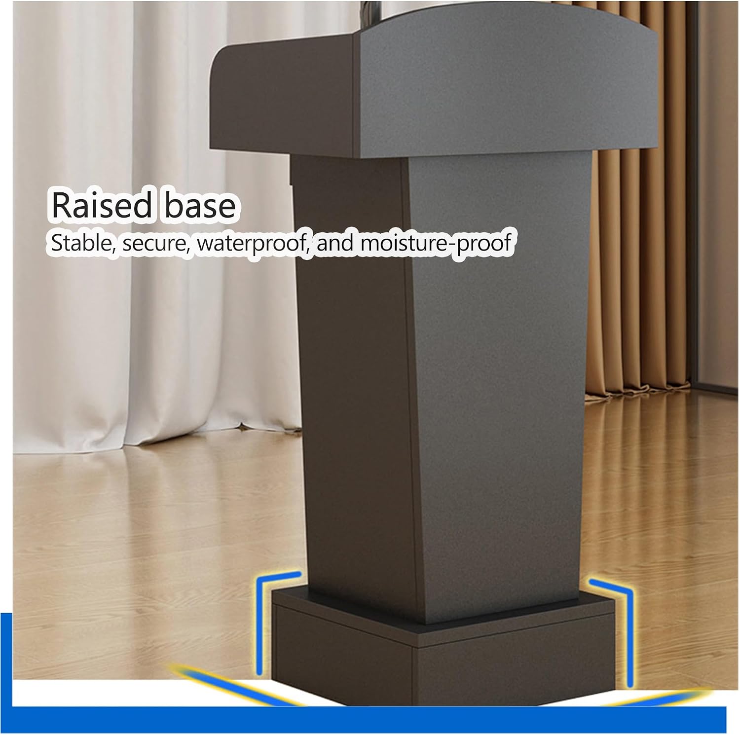Podium Stand for Classroom,Small Reception Desk,Pulpit Podium,Checkout Stand,Tall Table Sstand,Cash Register Stand with Wooden Base,Hostess Stand Desk,for Lectern,Churches,Presentation,Office(White)