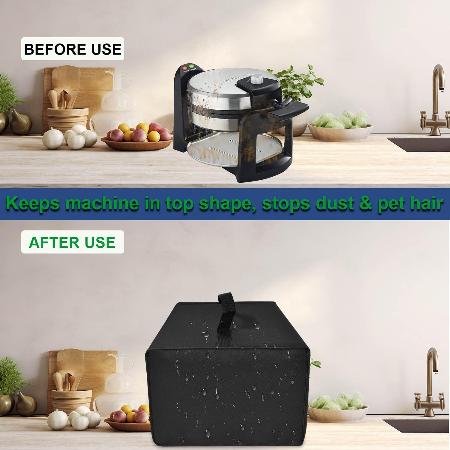 Dust Cover for Cuisinart Waffle Maker WAF-F30NAS (Black) image 4
