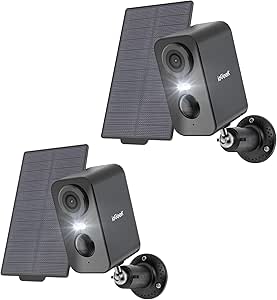 Solar Security Cameras Wireless Outdoor, 2 Pack ieGeek 2K WiFi Wireless Camera for Home Security with Color Night Vision, Motion Detection, 2-Way Talk for Home Surveillance, Works with Alexa asin的图片