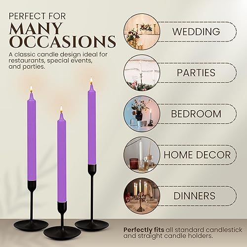 Miniatura 55 de Axiom Candles Velas altas sin goteo de 10 pulgadas sin perfume y sin humo, 9 horas de tiempo de combustión, velas cónicas para el hogar, cenas