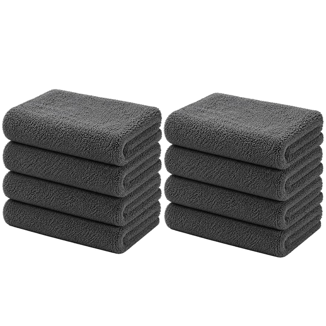 CAR101 Microfiber Cloth - 8Pcs - 40x40 cm - 450 GSM - Assorted | Multipurpose | Lint-Free | Superior Softness & High Absorbency | Microfibre Towels for Car, Bike & Household Cleaning-image-24