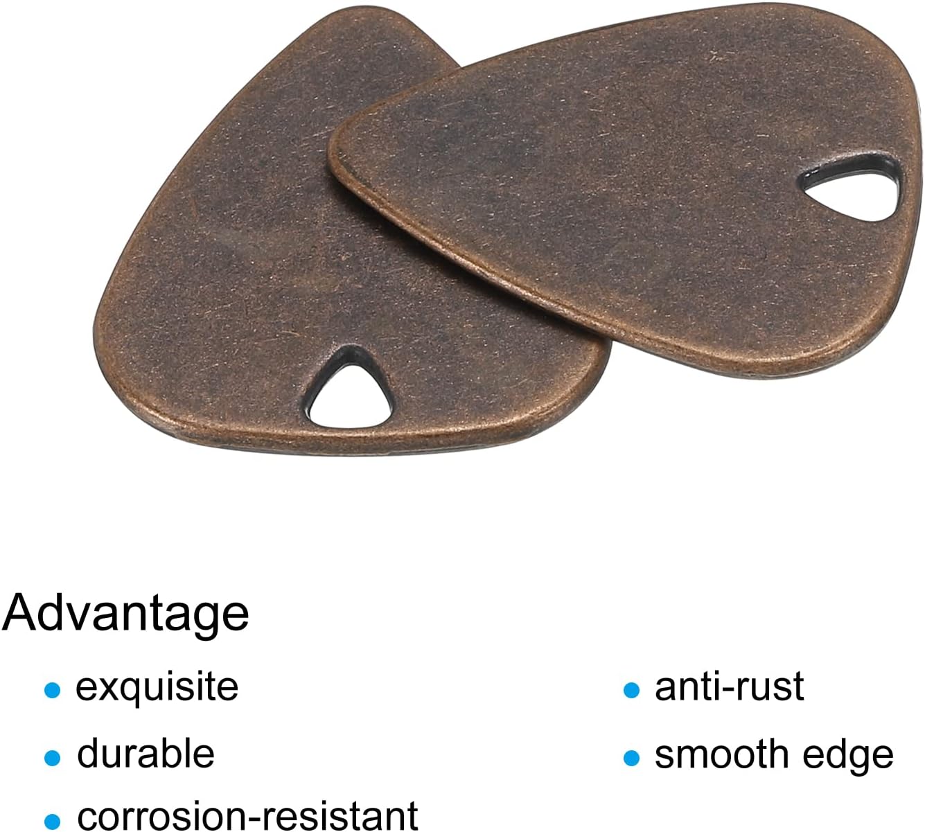 MECCANIXITY Guitar Picks 1.8mm Thickness Metal Copper Tone for Guitar Musical Instrument Pack of 5