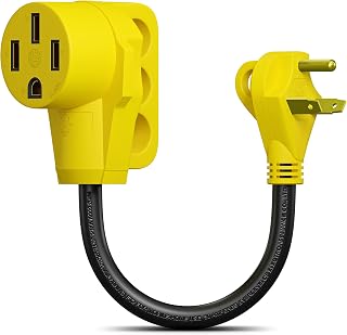 30 Amp Male to 50 Amp Female Dogbone Adapter RV Camper Cord Cable Electrical Converter (30A Male – 50A Female)