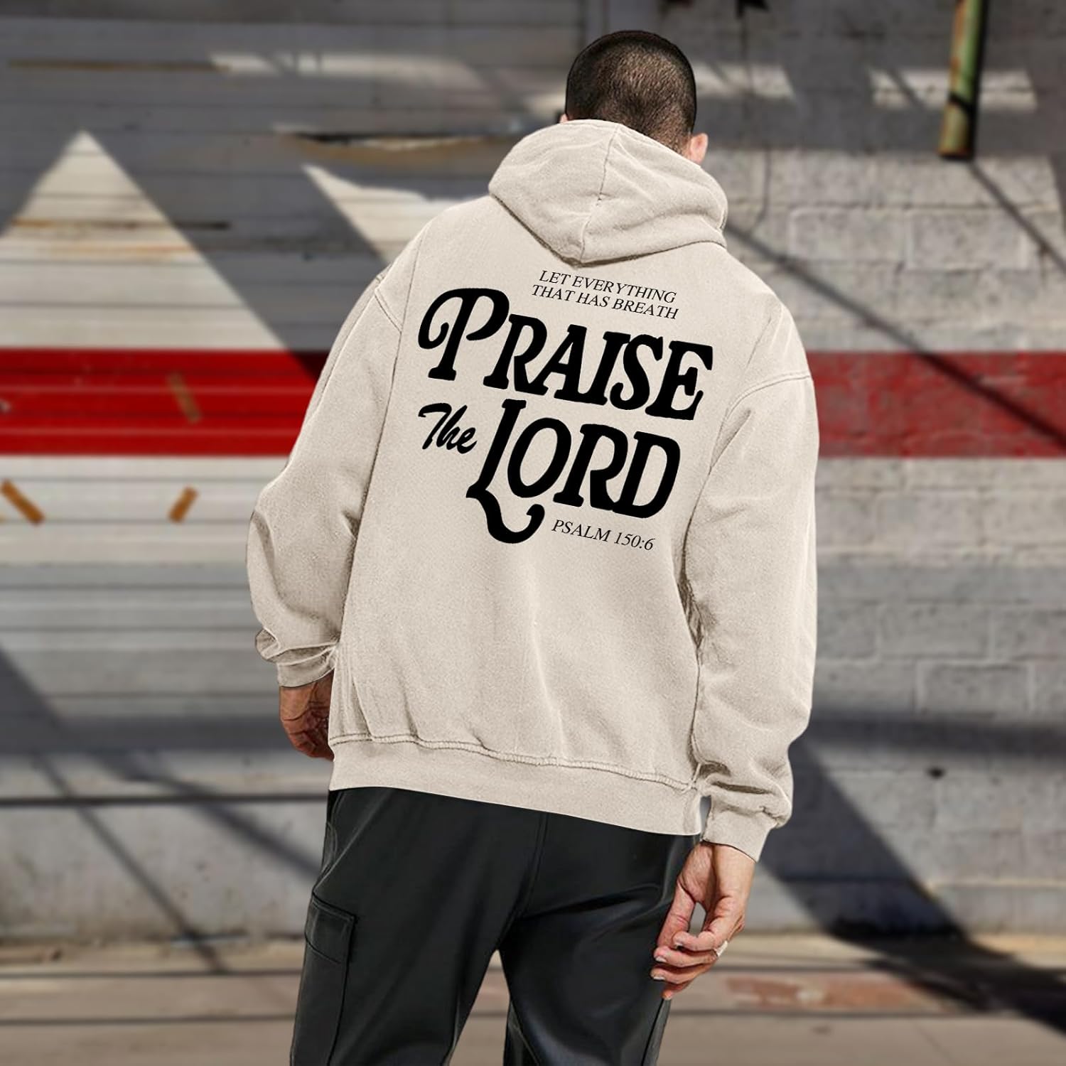 Christian Jesus Hoodies For Men Graphic Bible Verse God Hoodie Religious Faith Sweatshirt Acid Wash Vintage Pullover - Image 3