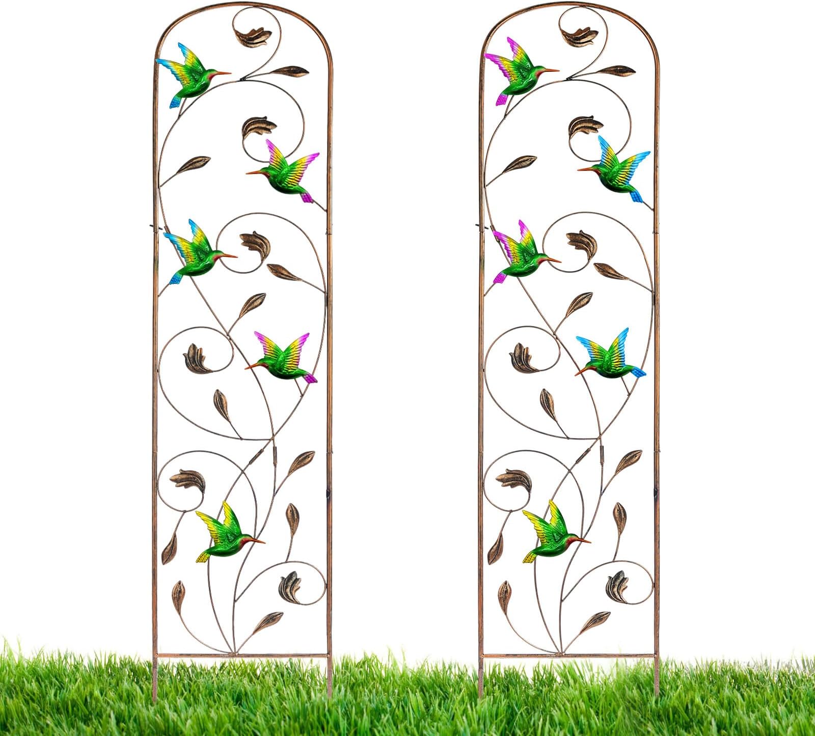 Amazon.com : 2-Pack Metal-Garden-Trellis Arched-Fence-Trellis Plant ...