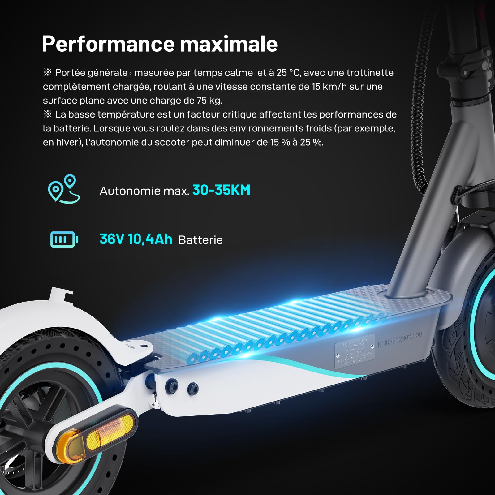 RCB Trottinette Électrique Adulte, Jusqu'à 25 km/h, Pneus Solides 8.5''-10'',300W-400W, 7.8-10.4Ah,Autonomie 23-35KM, Clignotants, Contrôle APP, Charge Max 120/150kg, Pliable Scooter,Double Frein