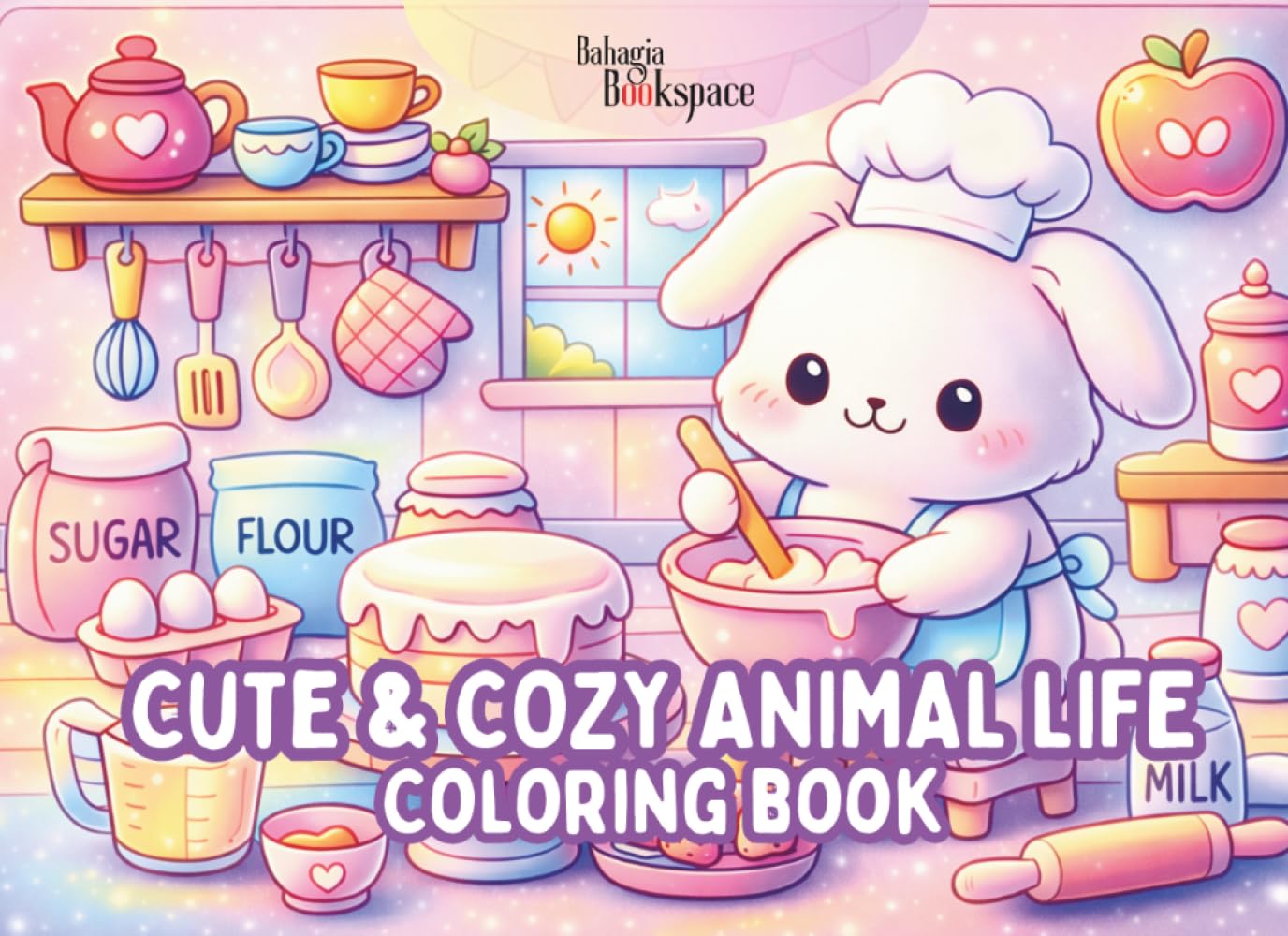 Cute And Cozy Animal Life Coloring Book: For Kids, Teens and Adults : Cute Animals Characters, Bold and Easy, Cozy Scenes for Creative Fun, Mindfulness, Relaxation and Stress Relief