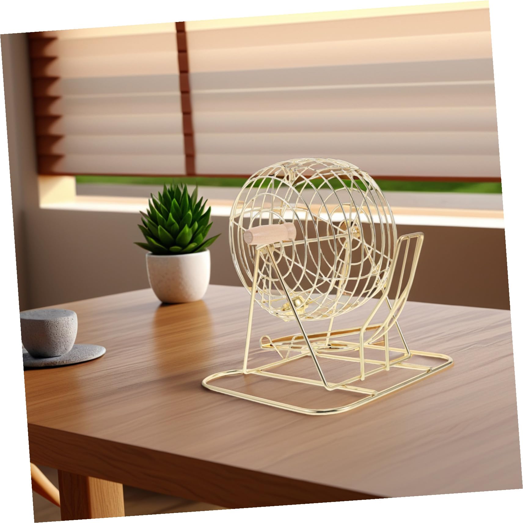ERINGOGO Máquina de Bingo Jaula de Hierro y Mango de Madera, Equipo Emocionante para Juegos Familiares y Entretenimiento Infantil en Parques y Hogares