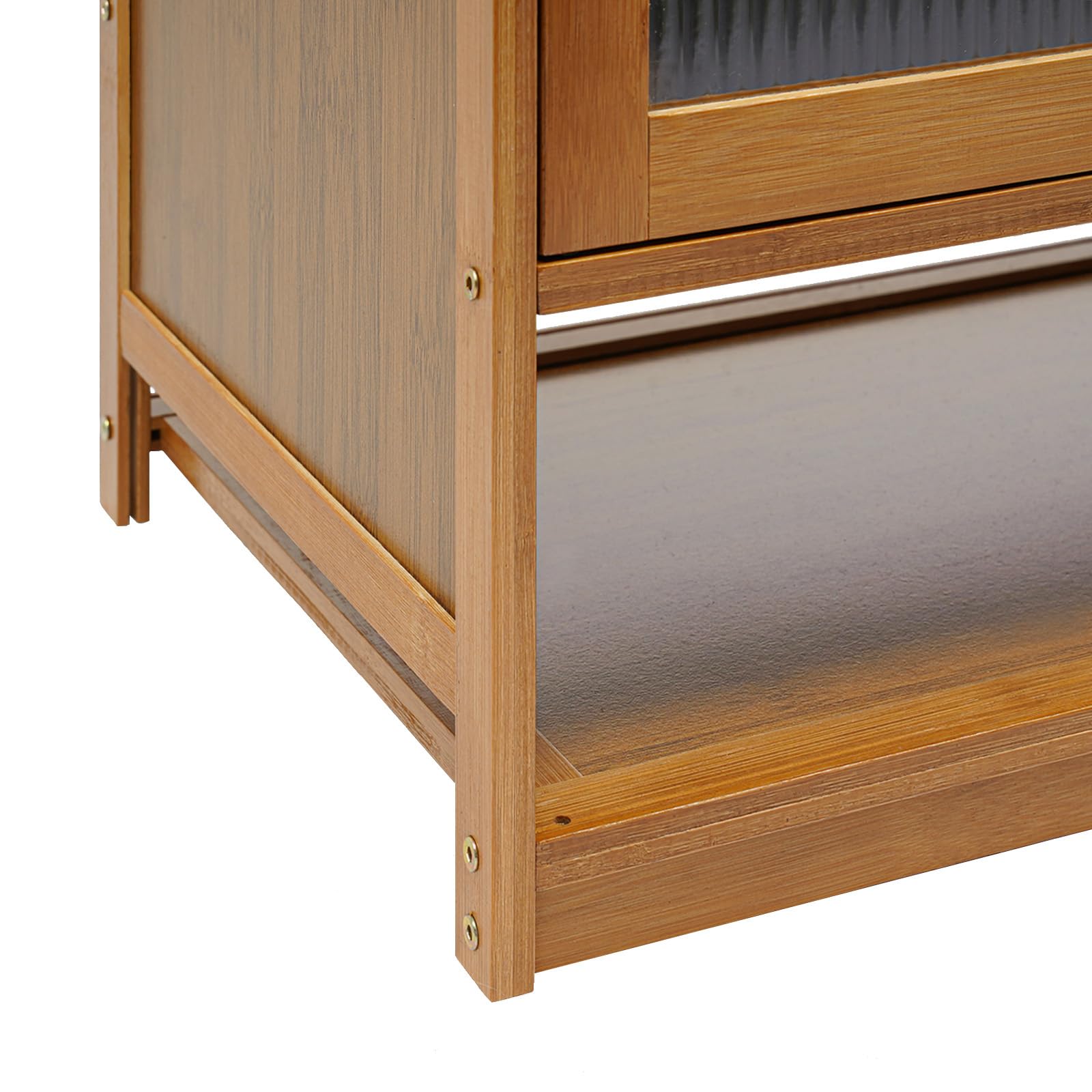 Scarpiera in bambù a 7 Ripiani con Porta in Acrilico, Organizer per Libri, scaffale per Scarpe da Ginnastica per Ingresso (Color tè)