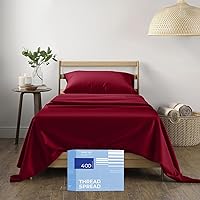 Vista 48 de THREAD SPREAD 100% Sábanas de algodón tamaño Queen - Juego de 4 piezas, 400 hilos, solo sábanas Queen de algodón, suaves, transpirables