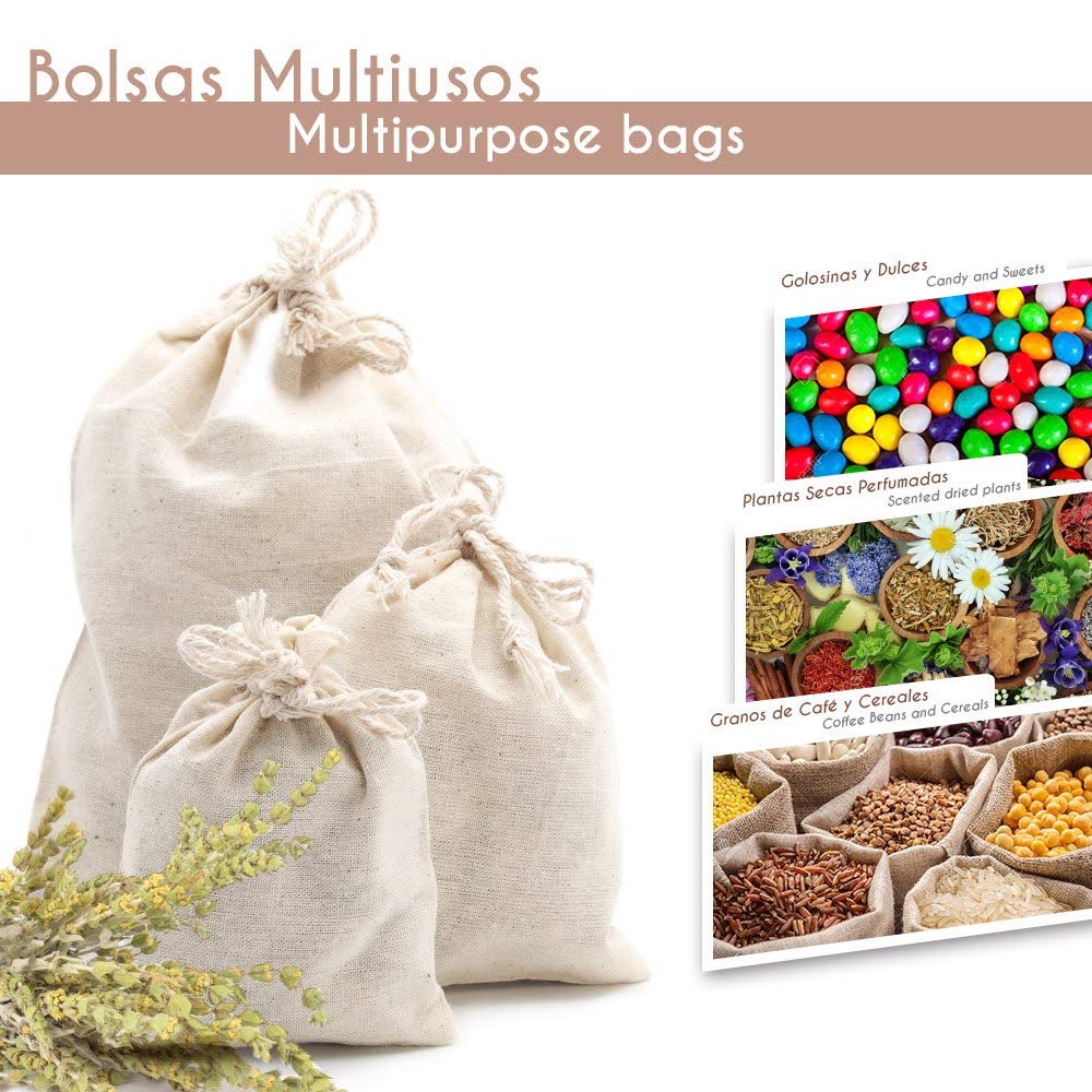 Lot De 4 Petits Sacs En Coton-lin - Pour Fée Des Dents, Cadeaux, Déco