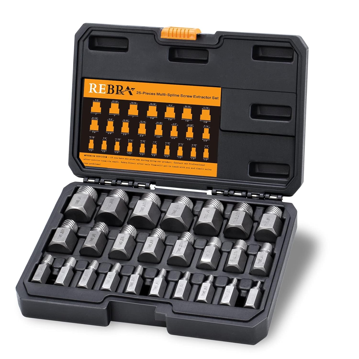REBRA Screw Extractor and Left-Hand Drill Bit Set, Easy Out Broken Bolt ...