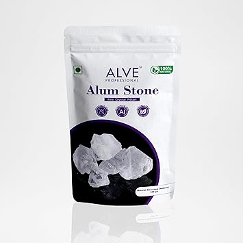 Alum Stone Fine Crystal Fitkari, Natural Aftershave Deodorant, 100% Natural, Fragrance Free, Paraben Free (100 gm)