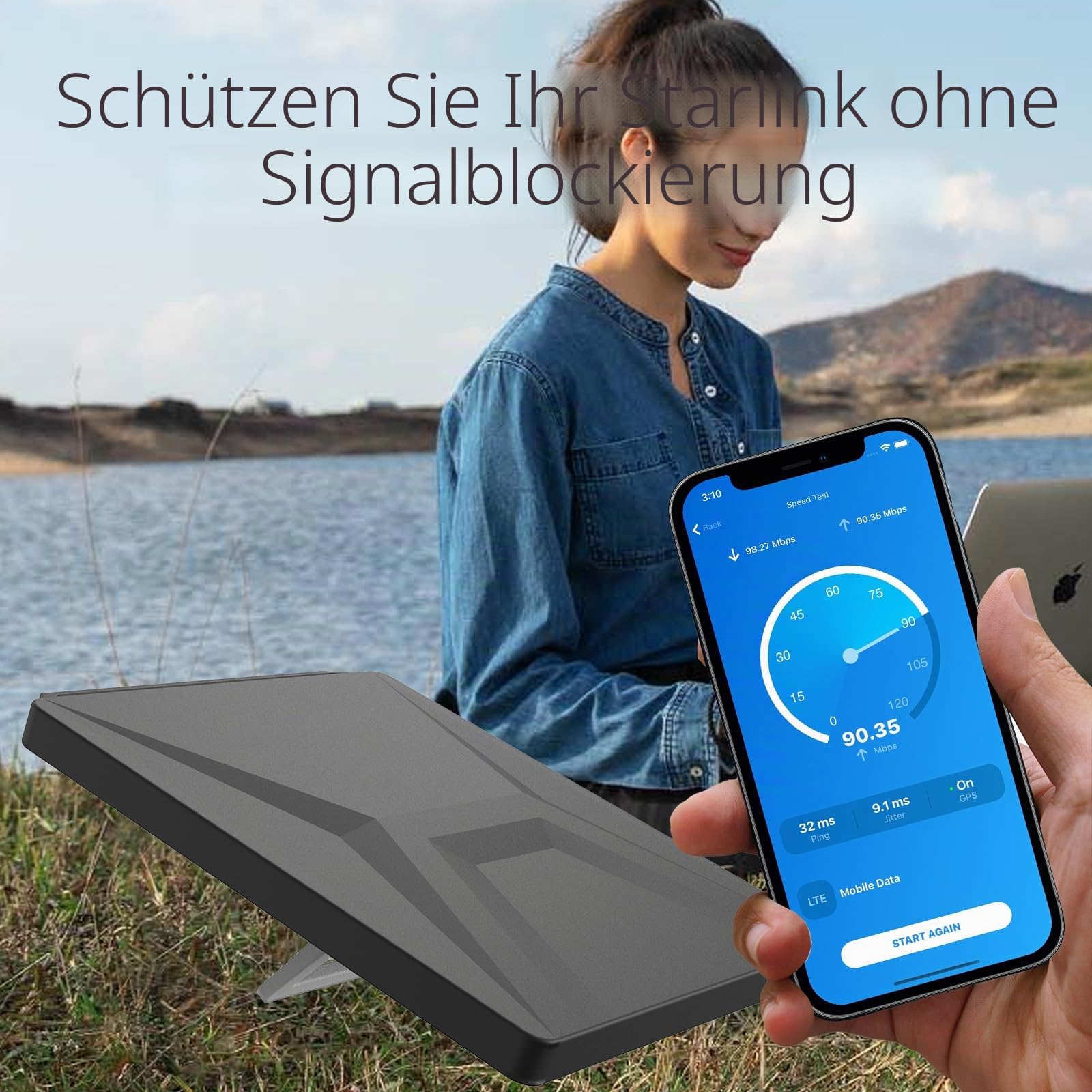 daboot Starlink Mini Case - Silikon Cover für Mini Starlink Dishy Zubehör, Outdoor Reisen, Anti-Bump und Anti-Drop (Grau)