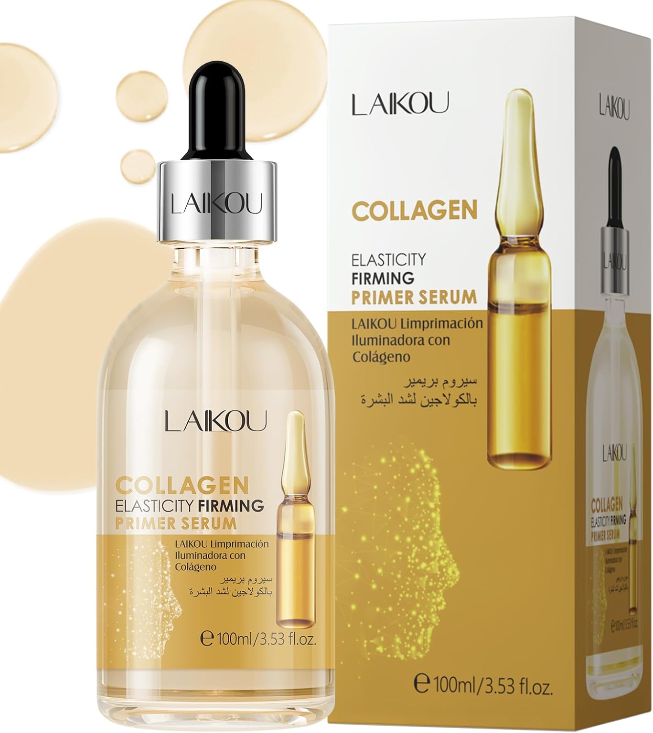 Gezichtsserum voor Het Gezicht, 100 ml Gezichtsserum Anti-aging, voor Vrouwen Tienermeisjes Hydrateren, Anti-Aging, Anti-Rimpel en Fijne Lijntjes Boost Huidcollageen (100ml, collageen)