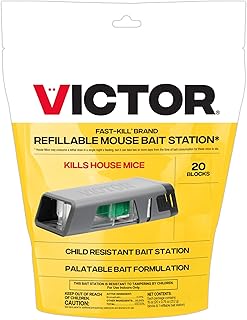 Fast-Kill Brand Refillable Mouse Poison Bait Station - 20 Baits - Dual Entry Design - M923