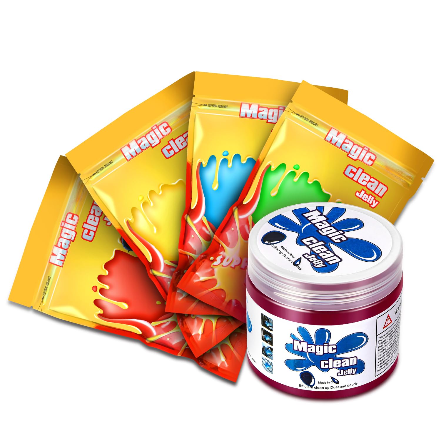 DNA MOTORING 5 Pack Car Cleaning Gels Auto Detailing Tools Cleaning Putty Car Interior Cleaner, Car Jelly Cleaner, Keyboard Cleaner, Car Cleaning Supplies Car Gifts for Men Women, TOOLS-00150