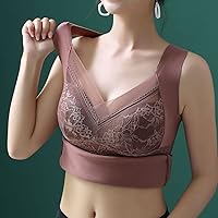 Vista 6 de Ropa interior térmica con forro polar para mujer, cuello en V, encaje, camiseta de compresión, chaleco cálido para invierno, capa base