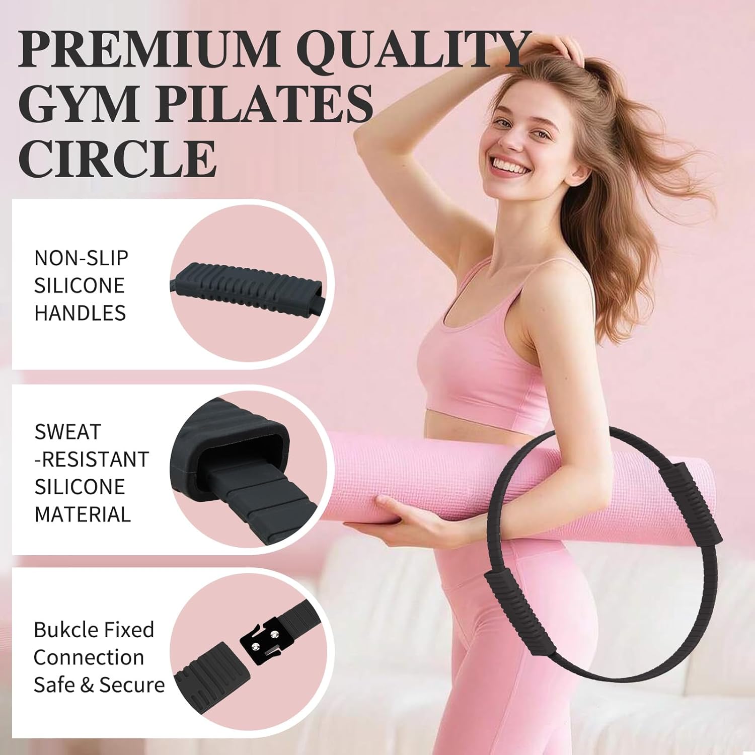 13 PCS Pilates Equipment Kit for Women,Pilates Ring and Ball Set with Resistance Bands,Core Sliders, Socks, Bag & Guide for Starter Home Workout Fitness Gym Essentials