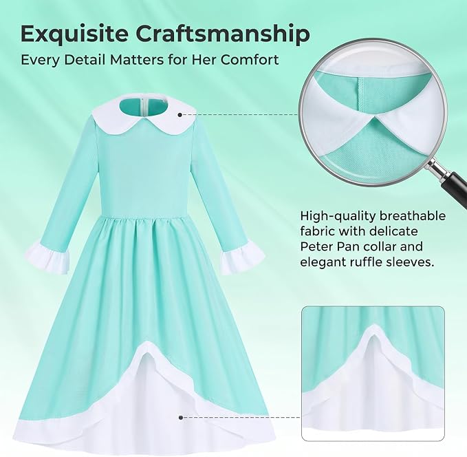 Vestido de Princesa para Niñas con Accesorios Azul miniatura 3