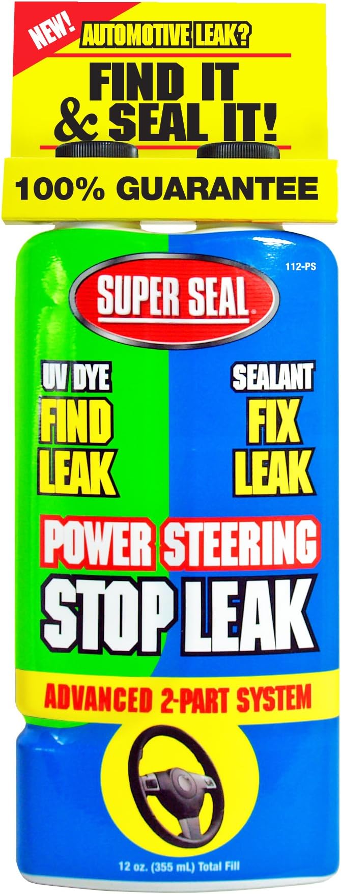 InterDynamics Power Steering Stop Leak with UV Dye, 12 oz.