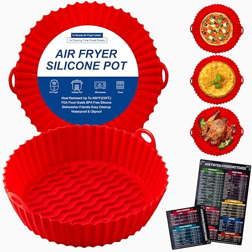 Forros de silicona para freidora de aire con hoja magnética para freidora de aire para freidora de aire de 3 a 7 cuartos de galón silicona