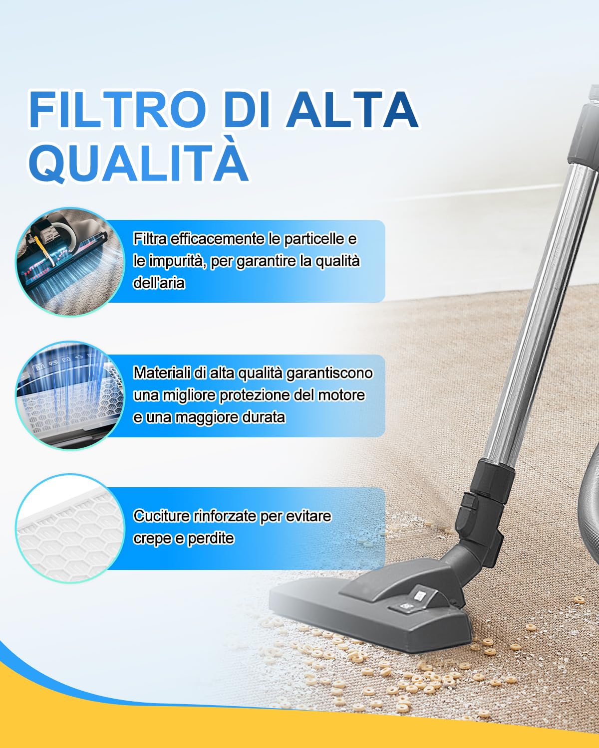 KEEPOW 2 Filtro HEPA Airclean Plus 50 per Miele Complete C3, C2, Filtro Hepa Airclean 50 per Miele Compact C1, C2, S8340, S8360, Filtri Aspirapolvere Compatibili con Serie S4000, S5000, S6000, S8000