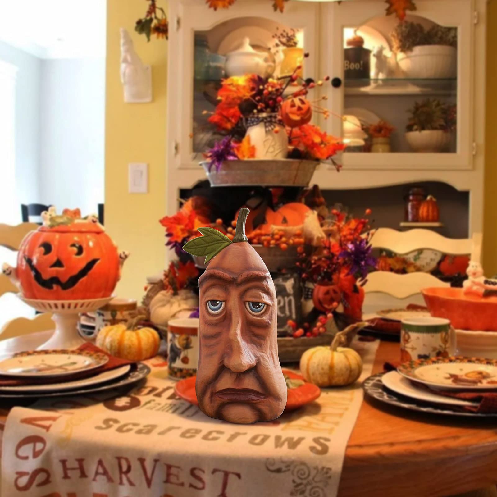 オレンジ色の顔の彫刻オーナメント 【公式通販】