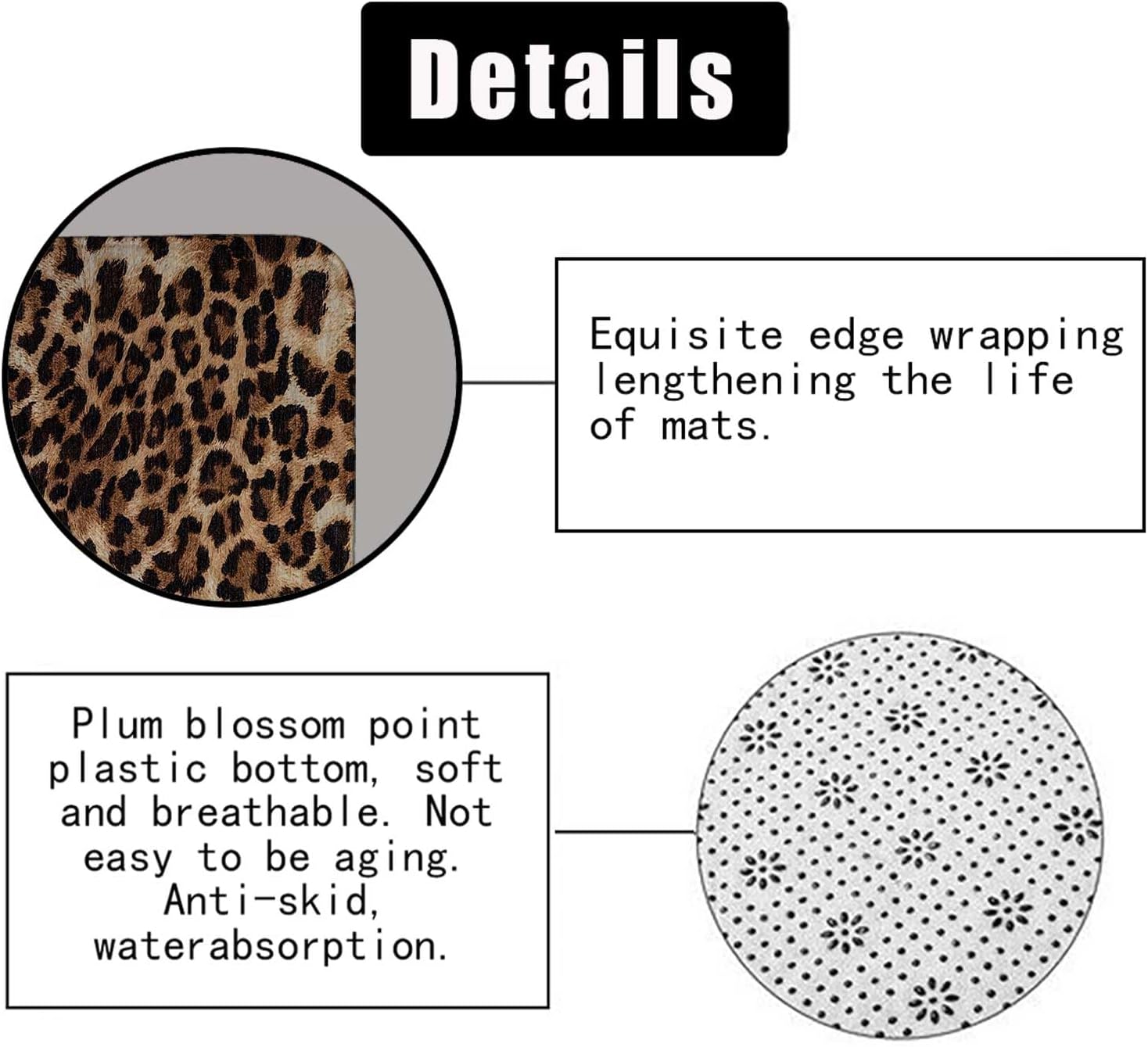 4PCS Leopard Print Shower Curtain Sets With Rugs, Waterproof Fabric Shower Curtain, African Wildlife Wild Safari Animal Skin Fur Panthera Black Brown Jaguar Cheetah Print Modern Bathroom Decor