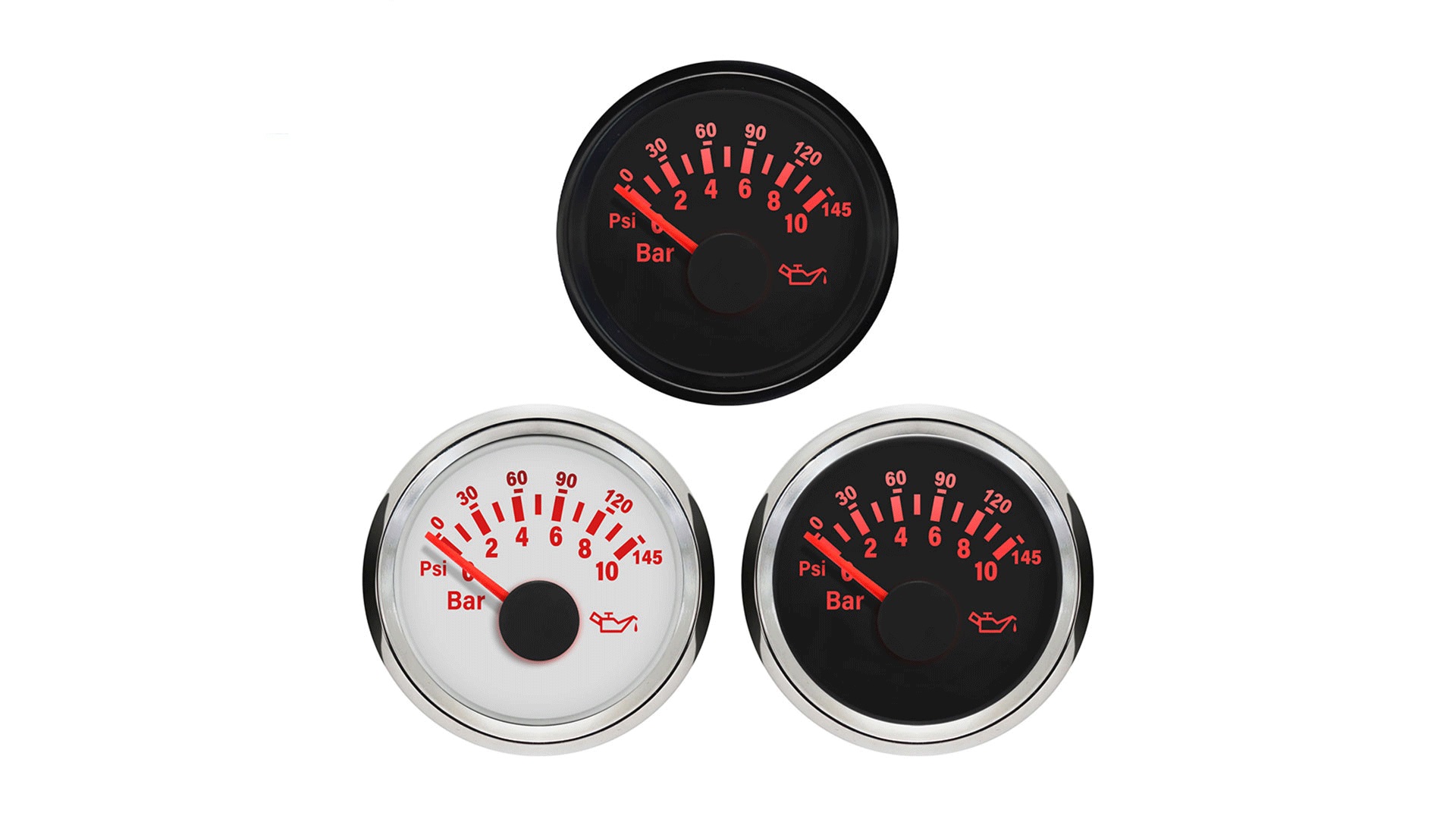Contagiri Multifunzione ELING 85 Mm 3 In 1 - Pressione Olio, Temperatura Acqua, Retroilluminazione 7 Colori