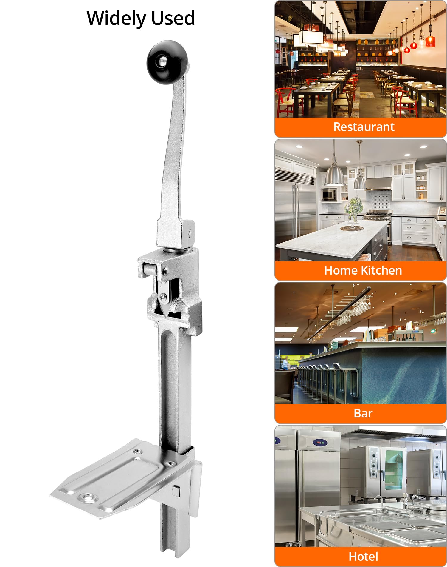 QWORK® Apriscatole commerciale, apriscatole di sicurezza, 48 cm, acciaio fuso, utilizzato in ristoranti, hotel, bar
