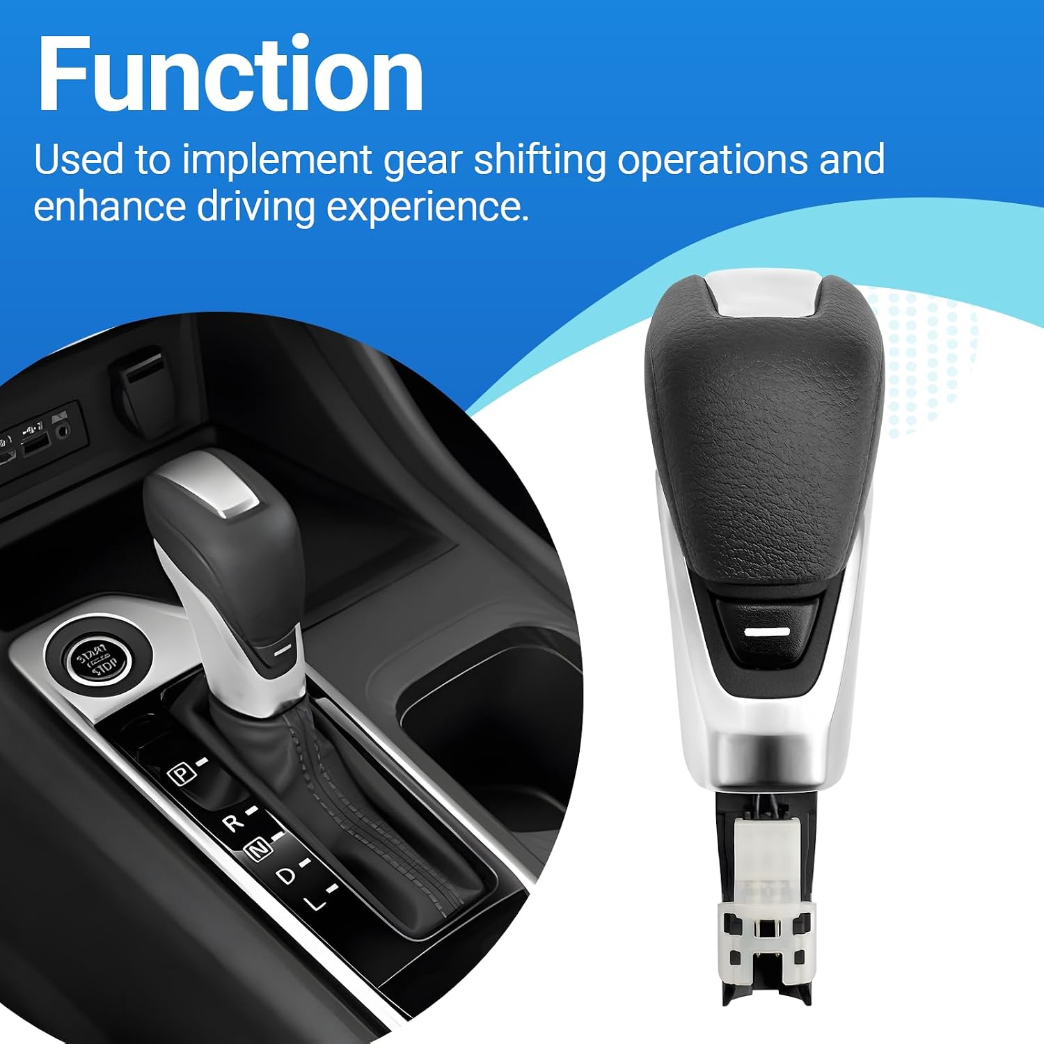Shifter Gear Lever Knob Fits for Nissan 2020-2024 Sentra S SV 2.0L L4 2019-2024 Altima S SV 2.5L L4 Replaces 349106CA0A 34910-6CA0A