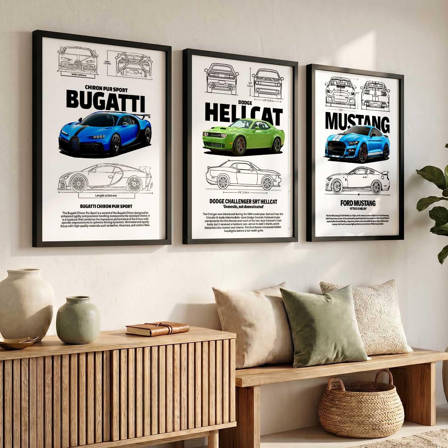 Sports Car Wall Art - Framed Posters for Boys -9 Sports Car Wall Art - Framed Posters for Boys -9