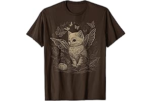 Adorable Fairycore Flourish: Cat-adorned Floral Feminine Fairycore Top