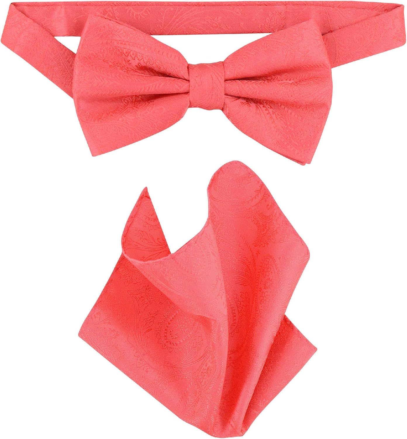 Vesuvio Napoli BowTie Hanky Solid Paisley Color Mens Bow Tie Handkerchief Pocket Squares