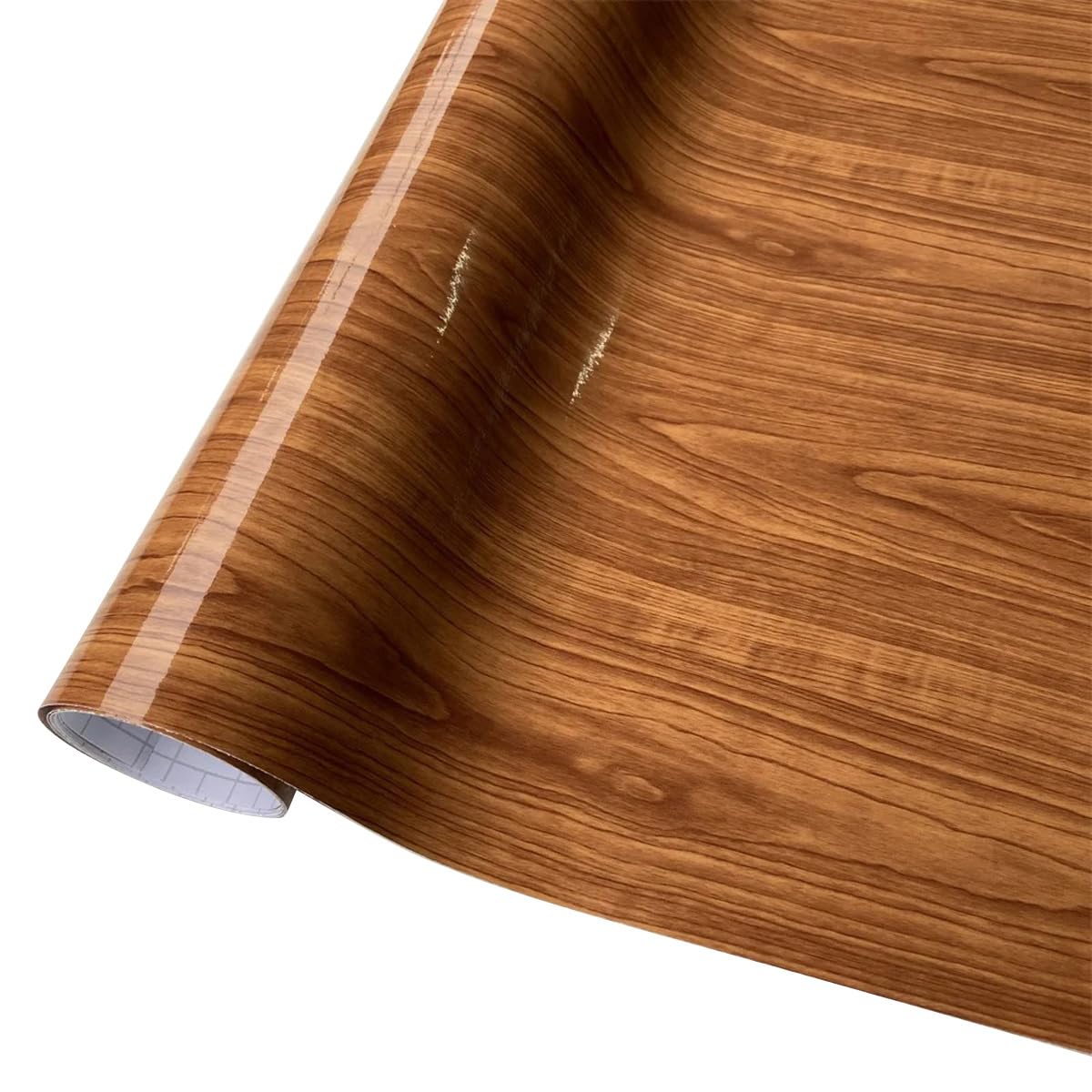 PVC Self Adhesive Wood Vinyl Wrap 11.8x59 Inch Car Sticker Interior Furniture Bubble Free Wooden Textured Grain Decorative Film Cabinet,Glossy AcaciaB