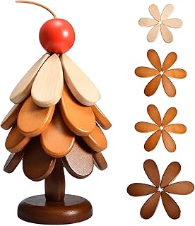 Wooden Christmas Tree Shaped Coasters for Home Décor, Enterway Decor, Dinner Table or Coffee Table Décor. Wooden Trivets for hot Dishes Wooden Tree Trivets Set for Hot Pans, Bowls or Plates. (Apple)